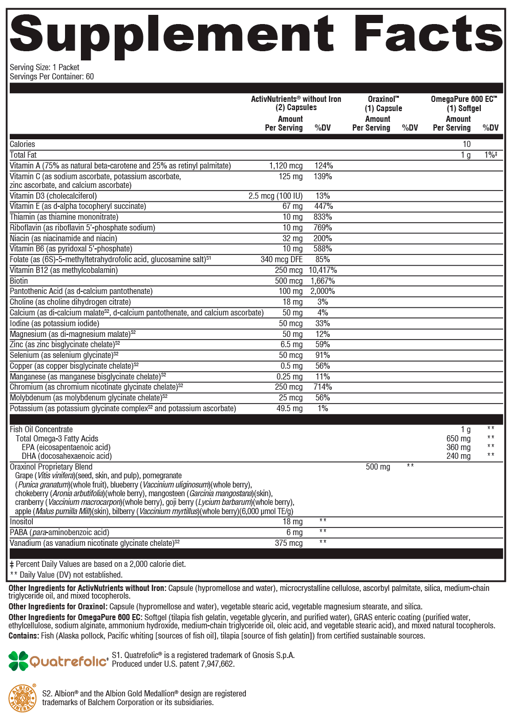 ActivEssentials™ Daily Nutrition Packets — 60-Day Supply
